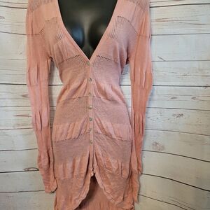 BKE Long Sleeve Pink Knit Dress